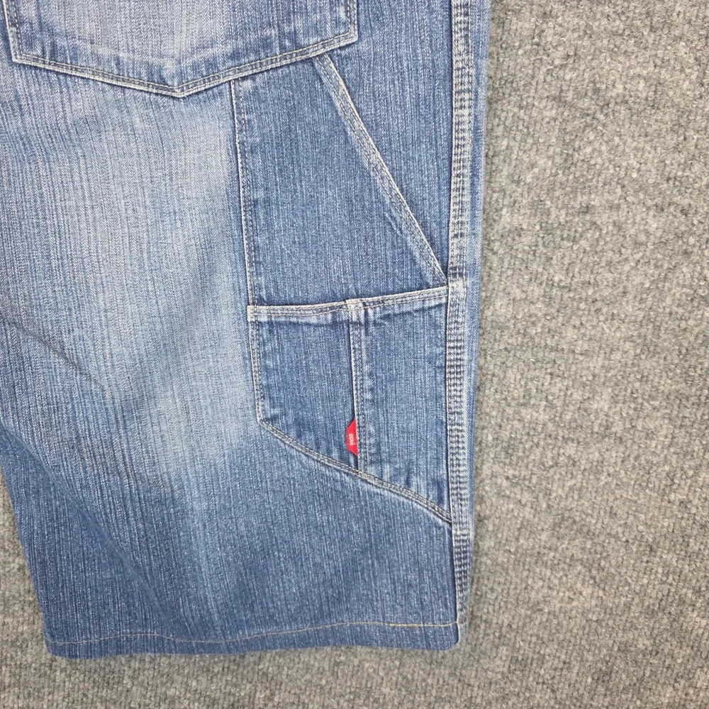 Ecko Unltd Denim Foundry Fit Carpenter Shorts Mens 36 Blue Y2K Baggy Hip Hop Y2K